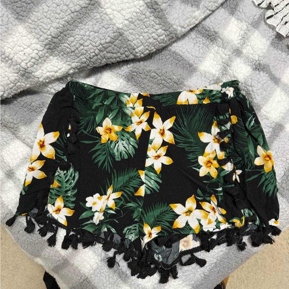 Floral Black Women's Shorts